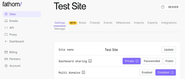 Dashboard sharing