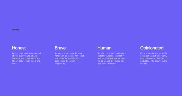 Fathoms brand values