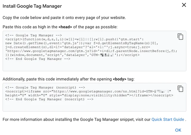 installing google tag manager