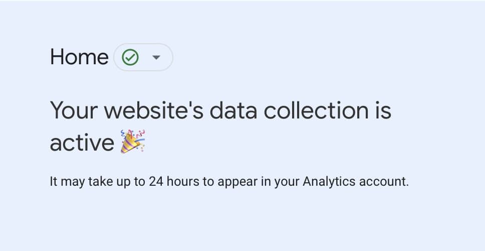 ga4 data collection active notification