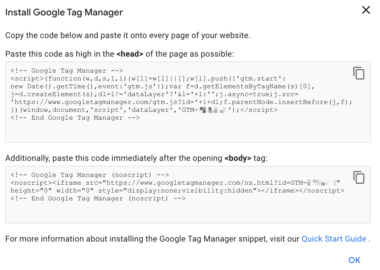installing google tag manager