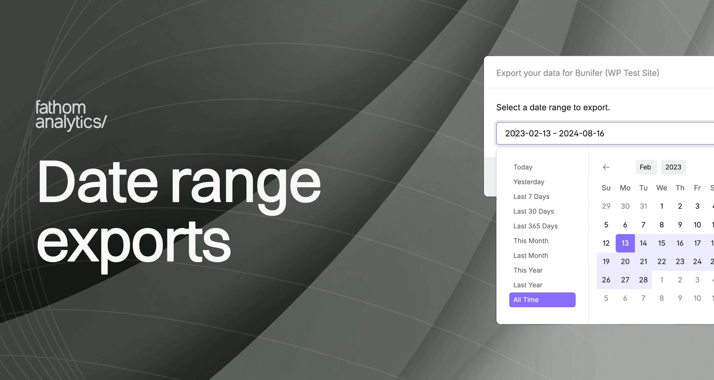Export data by date - Fathom Analytics