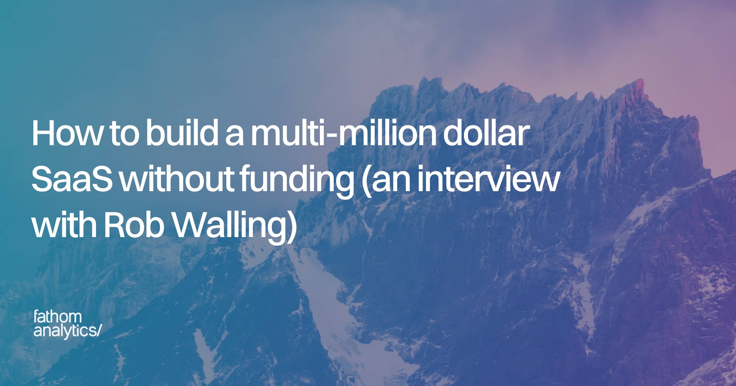 How to build a multi million dollar saas without funding an interview